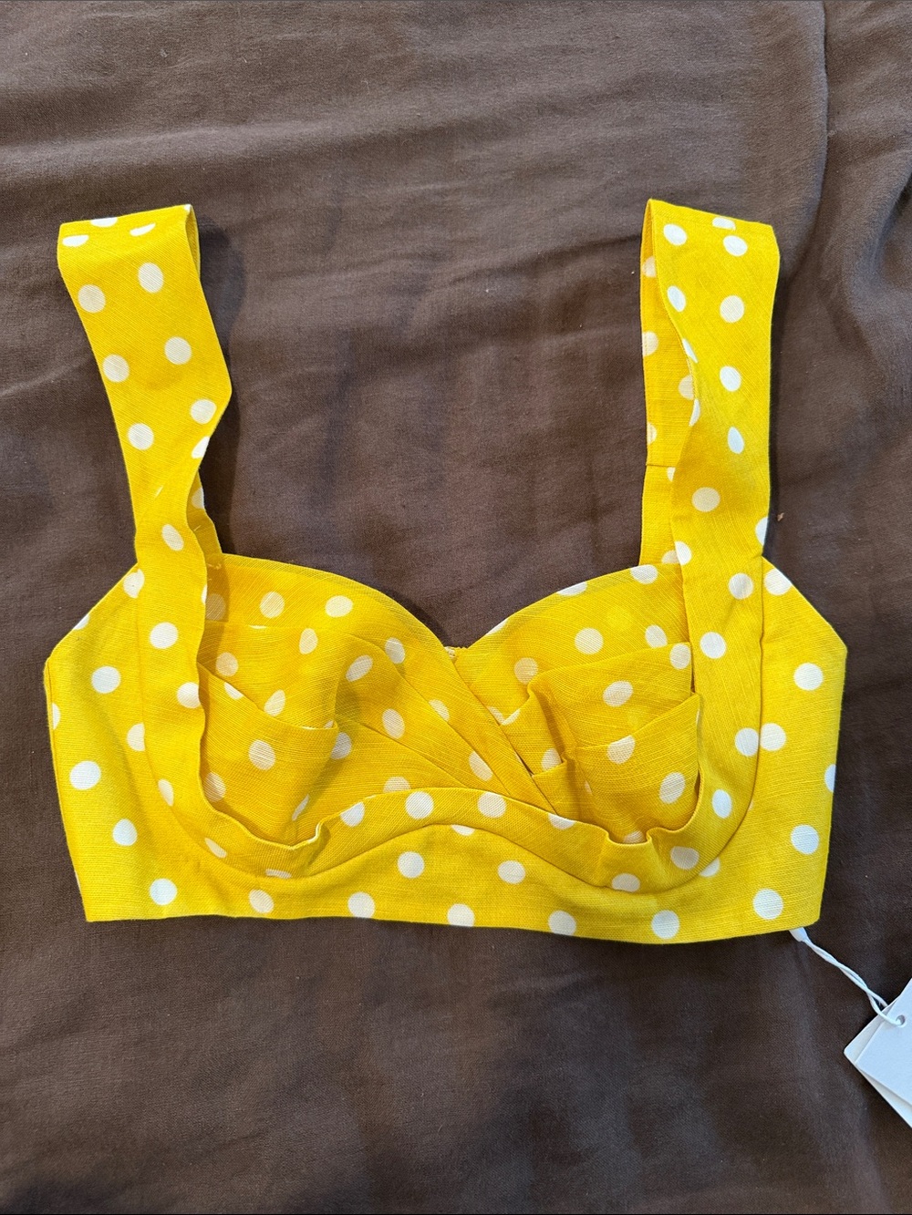 Zimmermann Yellow Polka Dot Crop Top